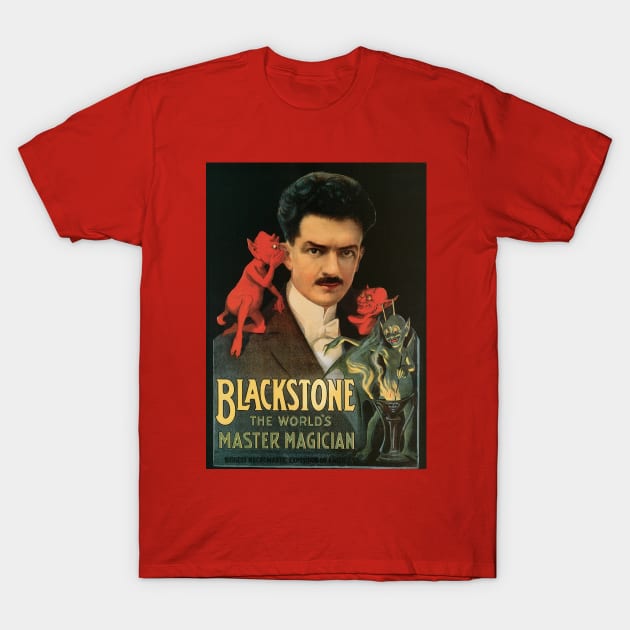 Vintage Magic Poster Art, Blackstone, the World's Master Magician T-Shirt by MasterpieceCafe